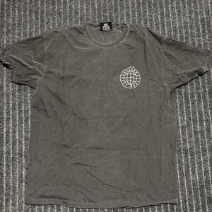 Trendy Charcoal Globe Graphic Tee